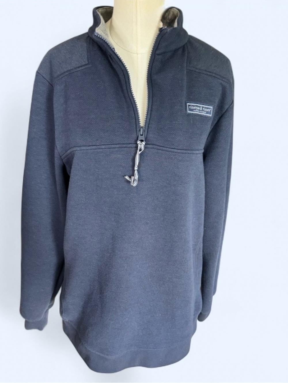 Vineyard Vines Men's blue & gray Half-Zip Pullover style name ‘the shep shirt’